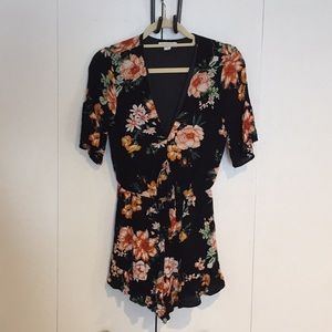 Black Flower Romper